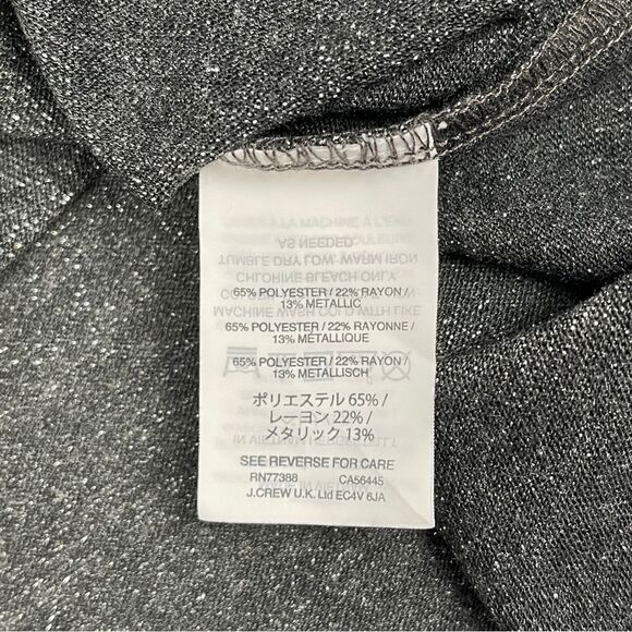 J.CREW grey silver metallic sparkle bell sleeve top, size M - Picture 13 of 14